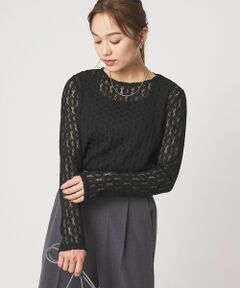 green label relaxing / グリーンレーベル リラクシング カットソー | 【WEB限定】＜at ease＞シャーリングレース プルオーバー カットソー