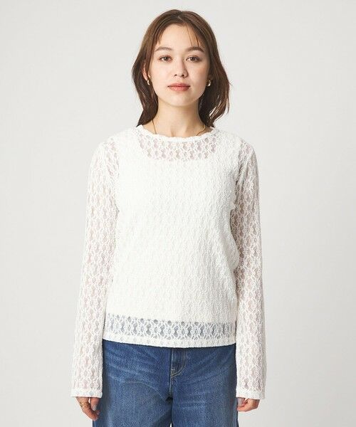 green label relaxing / グリーンレーベル リラクシング カットソー | 【WEB限定】＜at ease＞シャーリングレース プルオーバー カットソー | 詳細6