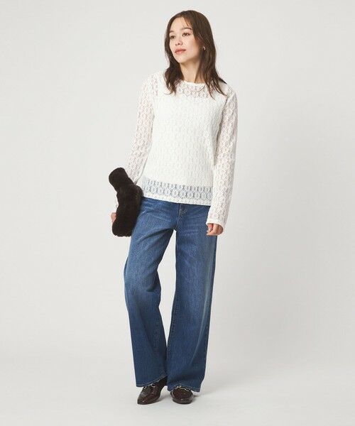 green label relaxing / グリーンレーベル リラクシング カットソー | 【WEB限定】＜at ease＞シャーリングレース プルオーバー カットソー | 詳細2