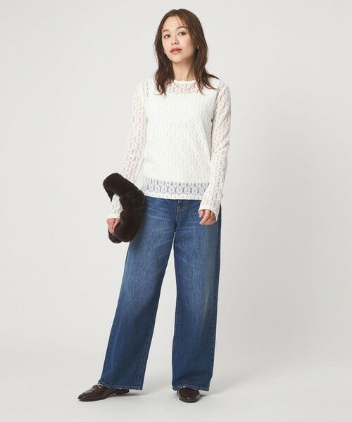 green label relaxing / グリーンレーベル リラクシング カットソー | 【WEB限定】＜at ease＞シャーリングレース プルオーバー カットソー | 詳細3