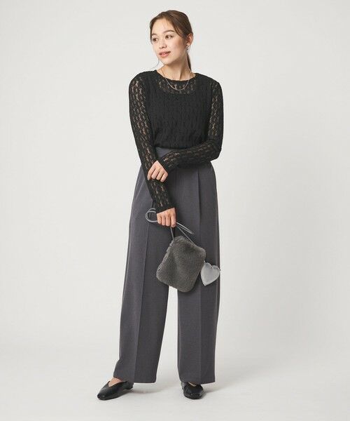 green label relaxing / グリーンレーベル リラクシング カットソー | 【WEB限定】＜at ease＞シャーリングレース プルオーバー カットソー | 詳細21