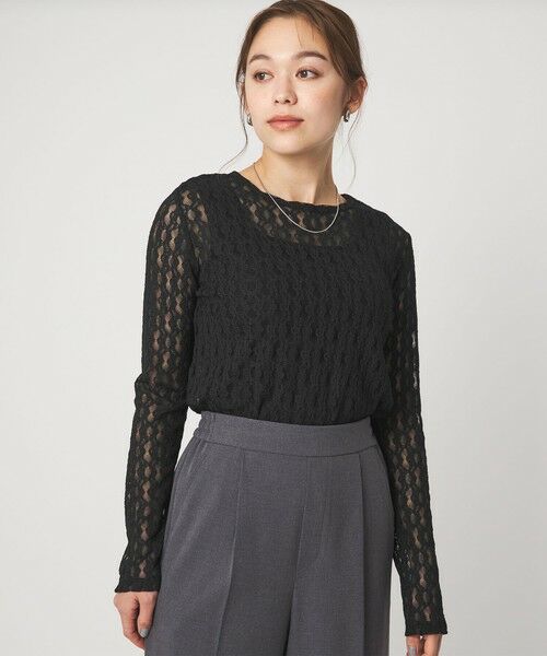 green label relaxing / グリーンレーベル リラクシング カットソー | 【WEB限定】＜at ease＞シャーリングレース プルオーバー カットソー | 詳細17