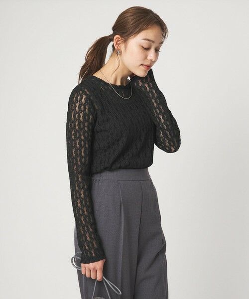 green label relaxing / グリーンレーベル リラクシング カットソー | 【WEB限定】＜at ease＞シャーリングレース プルオーバー カットソー | 詳細18