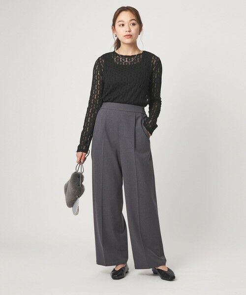 green label relaxing / グリーンレーベル リラクシング カットソー | 【WEB限定】＜at ease＞シャーリングレース プルオーバー カットソー | 詳細20