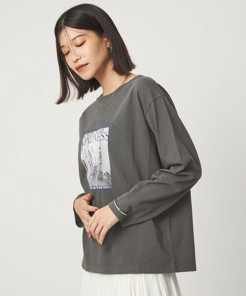 green label relaxing / グリーンレーベル リラクシング カットソー | 【WEB限定】＜at ease＞アソート フォト  ロングスリーブ カットソー | 詳細1