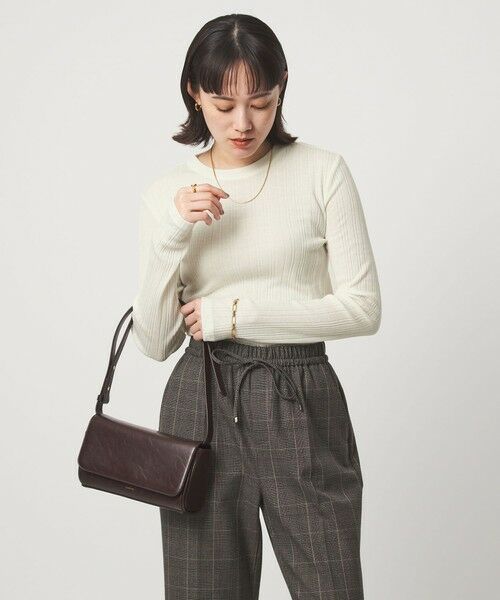 green label relaxing / グリーンレーベル リラクシング カットソー | 【WEB限定】＜at ease＞シアー リブ カットソー | 詳細1