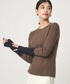 green label relaxing / グリーンレーベル リラクシング ニット・セーター | 【WEB限定】＜at ease＞バイカラー クルーネック プルオーバー ニット