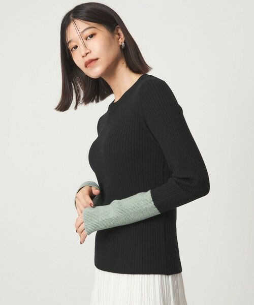 green label relaxing / グリーンレーベル リラクシング ニット・セーター | 【WEB限定】＜at ease＞バイカラー クルーネック プルオーバー ニット | 詳細9