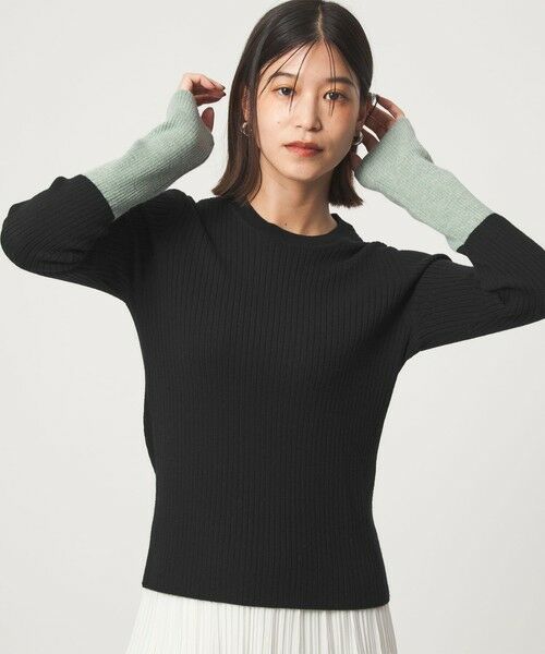 green label relaxing / グリーンレーベル リラクシング ニット・セーター | 【WEB限定】＜at ease＞バイカラー クルーネック プルオーバー ニット | 詳細10