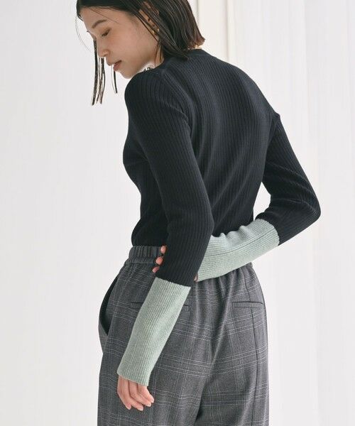 green label relaxing / グリーンレーベル リラクシング ニット・セーター | 【WEB限定】＜at ease＞バイカラー クルーネック プルオーバー ニット | 詳細2