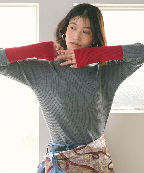 green label relaxing / グリーンレーベル リラクシング ニット・セーター | 【WEB限定】＜at ease＞バイカラー クルーネック プルオーバー ニット | 詳細11