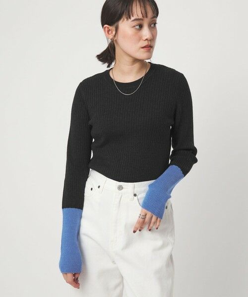 green label relaxing / グリーンレーベル リラクシング ニット・セーター | 【WEB限定】＜at ease＞バイカラー クルーネック プルオーバー ニット | 詳細17