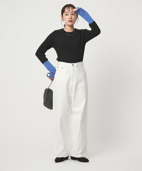 green label relaxing / グリーンレーベル リラクシング ニット・セーター | 【WEB限定】＜at ease＞バイカラー クルーネック プルオーバー ニット | 詳細18