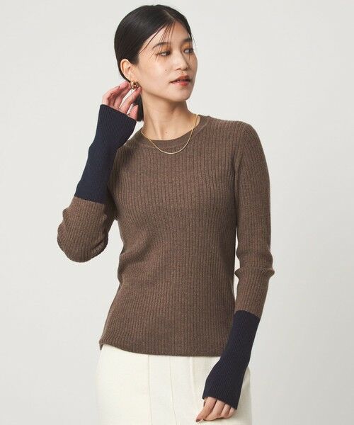 green label relaxing / グリーンレーベル リラクシング ニット・セーター | 【WEB限定】＜at ease＞バイカラー クルーネック プルオーバー ニット | 詳細20