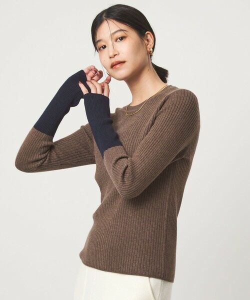 green label relaxing / グリーンレーベル リラクシング ニット・セーター | 【WEB限定】＜at ease＞バイカラー クルーネック プルオーバー ニット | 詳細21