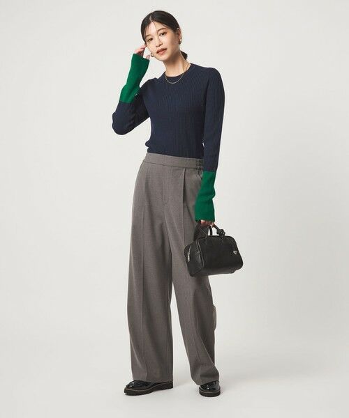 green label relaxing / グリーンレーベル リラクシング ニット・セーター | 【WEB限定】＜at ease＞バイカラー クルーネック プルオーバー ニット | 詳細26