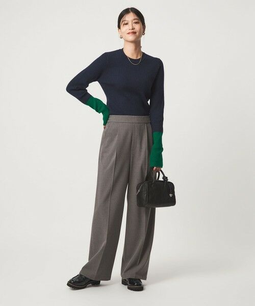 green label relaxing / グリーンレーベル リラクシング ニット・セーター | 【WEB限定】＜at ease＞バイカラー クルーネック プルオーバー ニット | 詳細27