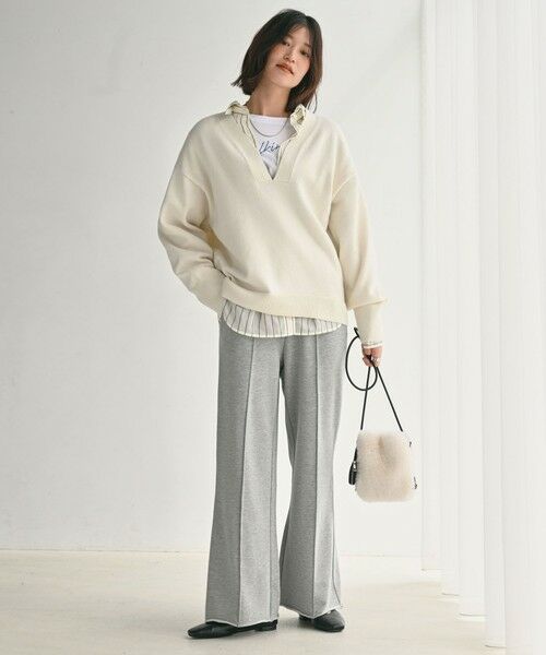 green label relaxing / グリーンレーベル リラクシング ニット・セーター | 【WEB限定】＜at ease＞スキッパー プルオーバー ニット ウォッシャブル | 詳細4