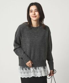 green label relaxing / グリーンレーベル リラクシング ニット・セーター | ニット × レース キャミソール プルオーバー セット