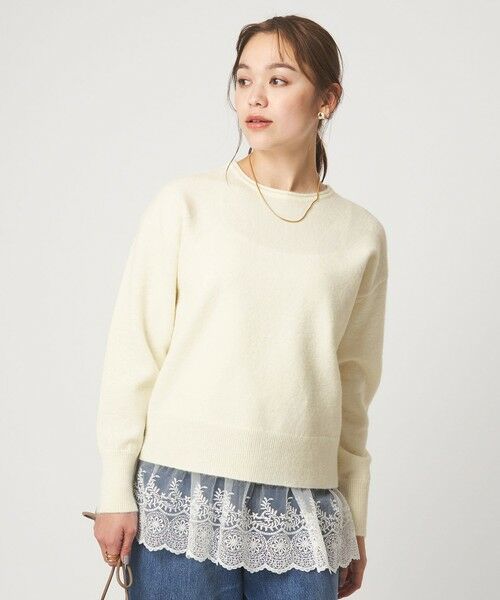 green label relaxing / グリーンレーベル リラクシング ニット・セーター | ニット × レース キャミソール プルオーバー セット | 詳細1