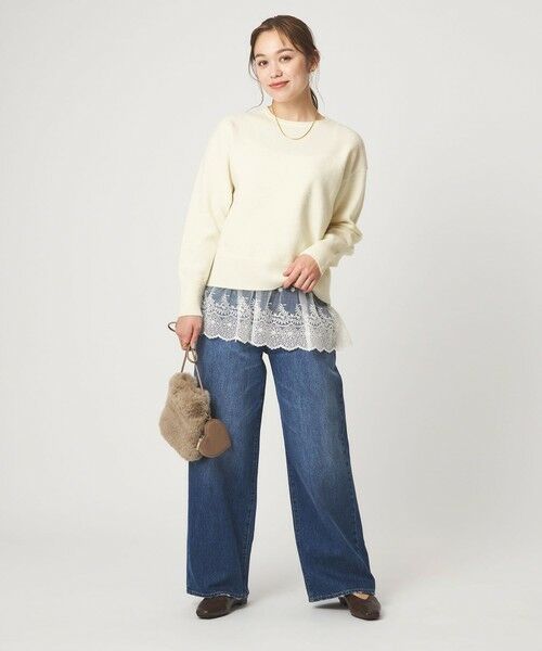 green label relaxing / グリーンレーベル リラクシング ニット・セーター | ニット × レース キャミソール プルオーバー セット | 詳細2