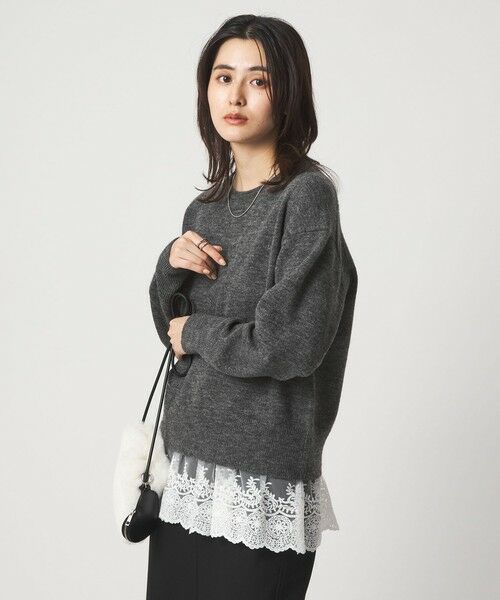 green label relaxing / グリーンレーベル リラクシング ニット・セーター | ニット × レース キャミソール プルオーバー セット | 詳細5