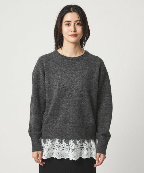 green label relaxing / グリーンレーベル リラクシング ニット・セーター | ニット × レース キャミソール プルオーバー セット | 詳細9
