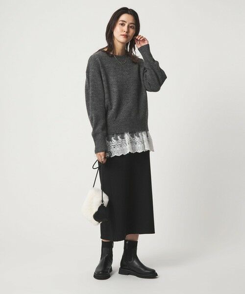 green label relaxing / グリーンレーベル リラクシング ニット・セーター | ニット × レース キャミソール プルオーバー セット | 詳細6
