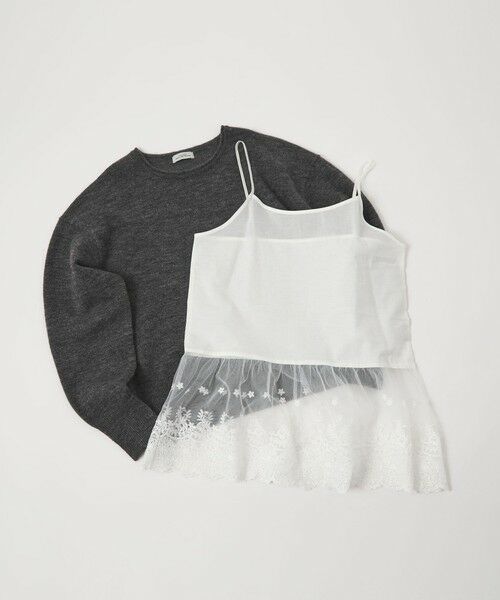 green label relaxing / グリーンレーベル リラクシング ニット・セーター | ニット × レース キャミソール プルオーバー セット | 詳細17