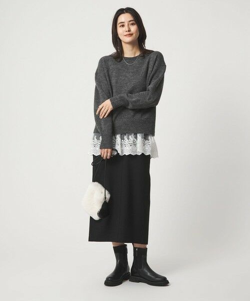 green label relaxing / グリーンレーベル リラクシング ニット・セーター | ニット × レース キャミソール プルオーバー セット | 詳細7