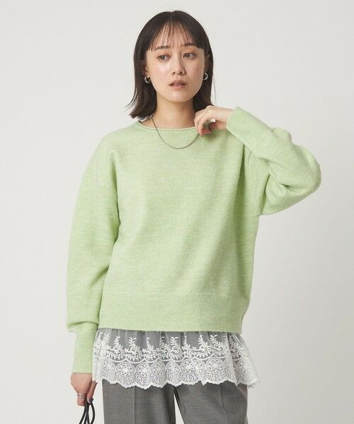 green label relaxing / グリーンレーベル リラクシング ニット・セーター | ニット × レース キャミソール プルオーバー セット | 詳細20