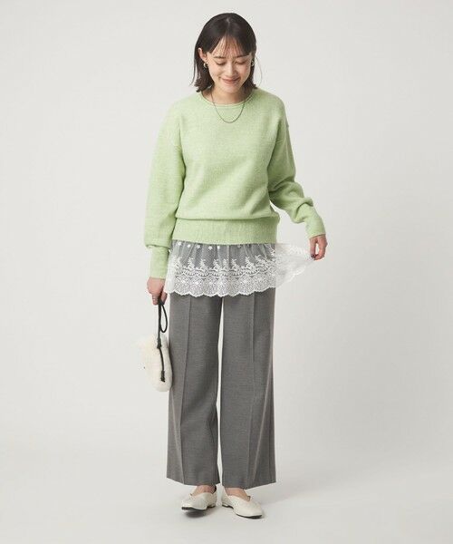 green label relaxing / グリーンレーベル リラクシング ニット・セーター | ニット × レース キャミソール プルオーバー セット | 詳細21