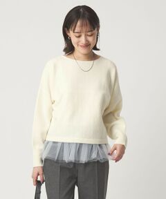 green label relaxing / グリーンレーベル リラクシング ニット・セーター | ニット × チュール キャミソール プルオーバー セット