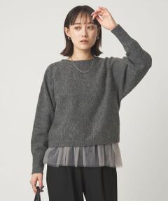 green label relaxing / グリーンレーベル リラクシング ニット・セーター | ニット × チュール キャミソール プルオーバー セット