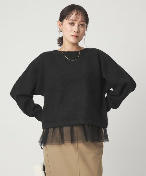 green label relaxing / グリーンレーベル リラクシング ニット・セーター | ニット × チュール キャミソール プルオーバー セット | 詳細16