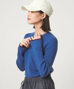 green label relaxing / グリーンレーベル リラクシング ニット・セーター | 【WEB限定】＜at ease＞ソデサキ バイカラー プルオーバー ニット ウォッシャブル