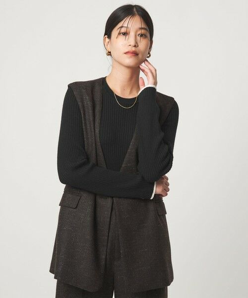 green label relaxing / グリーンレーベル リラクシング ニット・セーター | 【WEB限定】＜at ease＞ソデサキ バイカラー プルオーバー ニット ウォッシャブル | 詳細8