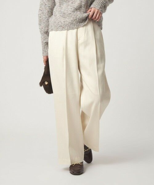 green label relaxing / グリーンレーベル リラクシング スラックス・ドレスパンツ | フィブリル ワイド パンツ | 詳細1