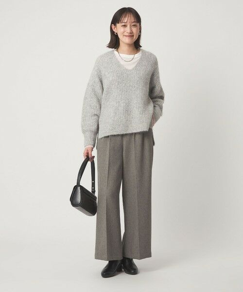 green label relaxing / グリーンレーベル リラクシング その他パンツ | メランジ ツイル ワイド パンツ マシンウォッシャブル | 詳細10