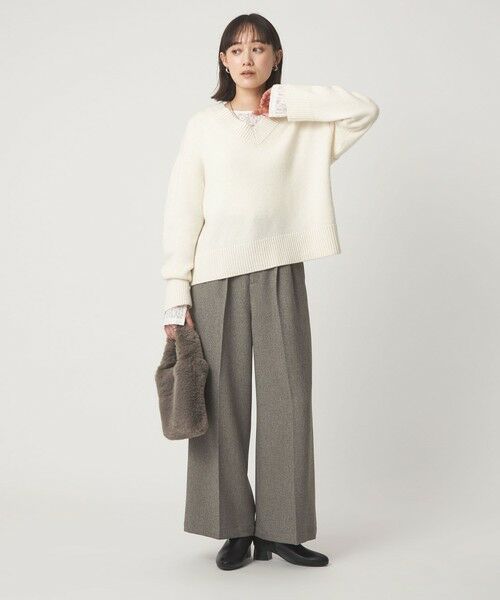 green label relaxing / グリーンレーベル リラクシング その他パンツ | メランジ ツイル ワイド パンツ マシンウォッシャブル | 詳細12