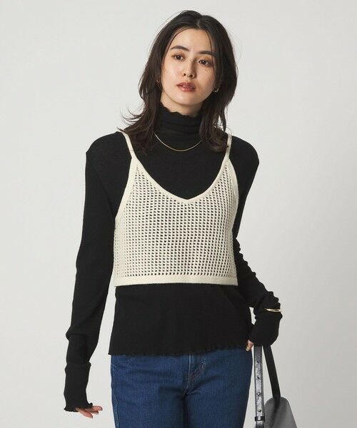 green label relaxing / グリーンレーベル リラクシング ベスト | スパンコール ニット 2WAY キャミソール ウォッシャブル | 詳細1