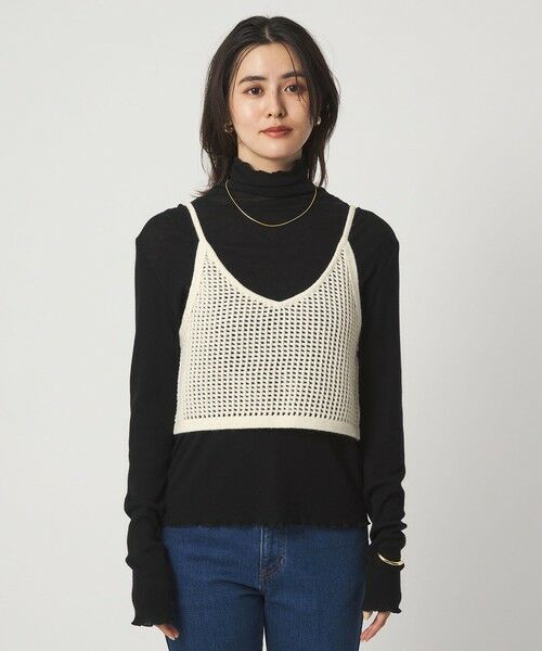 green label relaxing / グリーンレーベル リラクシング ベスト | スパンコール ニット 2WAY キャミソール ウォッシャブル | 詳細8