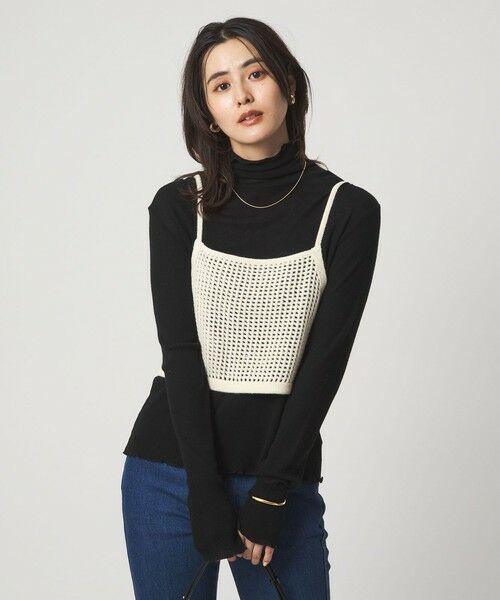 green label relaxing / グリーンレーベル リラクシング ベスト | スパンコール ニット 2WAY キャミソール ウォッシャブル | 詳細4