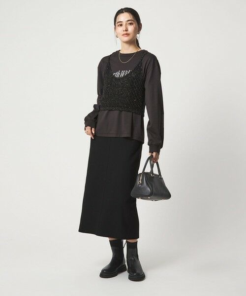 green label relaxing / グリーンレーベル リラクシング ベスト | スパンコール ニット 2WAY キャミソール ウォッシャブル | 詳細20