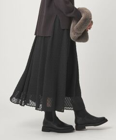 green label relaxing / グリーンレーベル リラクシング ロング・マキシ丈スカート | プチ リボンモチーフ ジャガード スカート