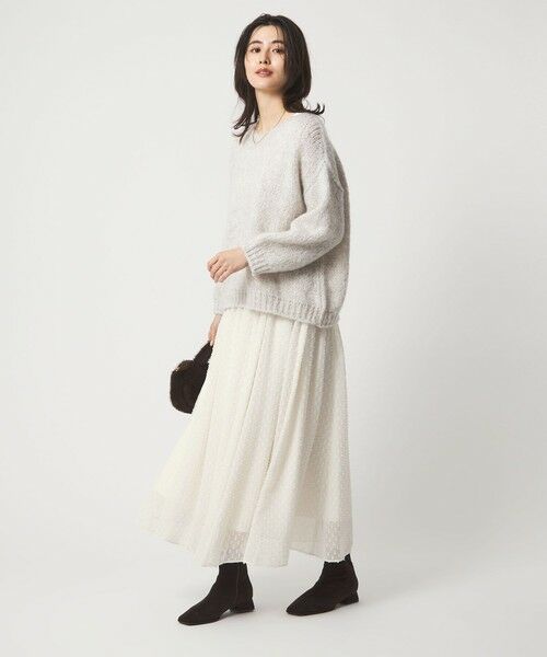 green label relaxing / グリーンレーベル リラクシング ロング・マキシ丈スカート | プチ リボンモチーフ ジャガード スカート | 詳細3