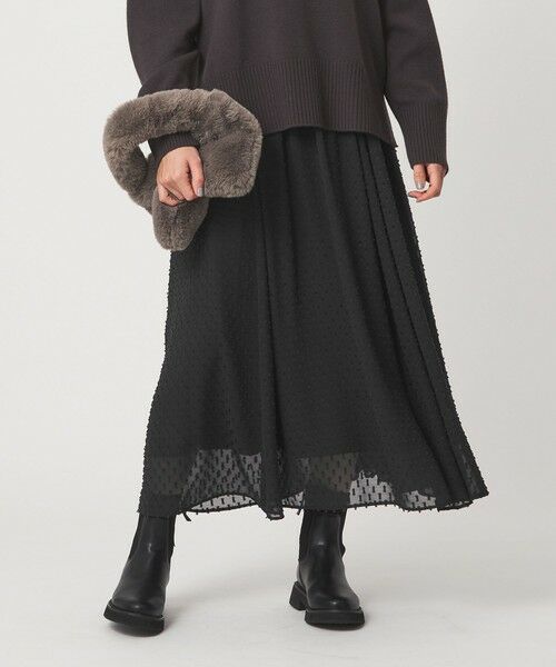 green label relaxing / グリーンレーベル リラクシング ロング・マキシ丈スカート | プチ リボンモチーフ ジャガード スカート | 詳細15