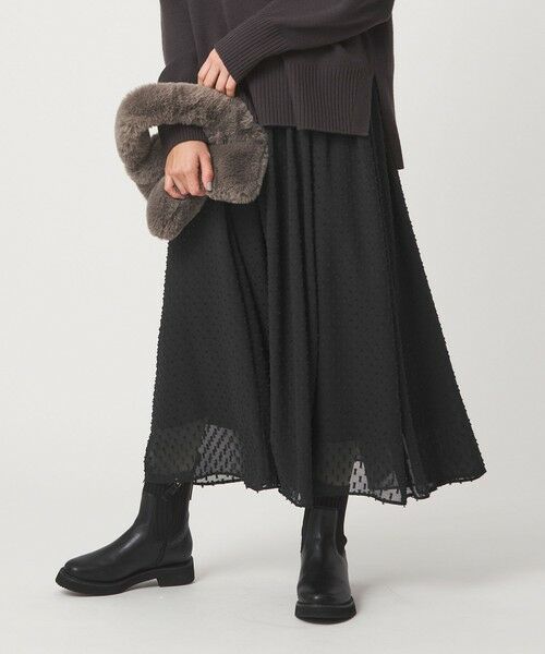 green label relaxing / グリーンレーベル リラクシング ロング・マキシ丈スカート | プチ リボンモチーフ ジャガード スカート | 詳細16