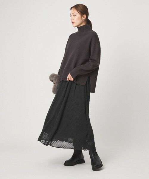 green label relaxing / グリーンレーベル リラクシング ロング・マキシ丈スカート | プチ リボンモチーフ ジャガード スカート | 詳細18