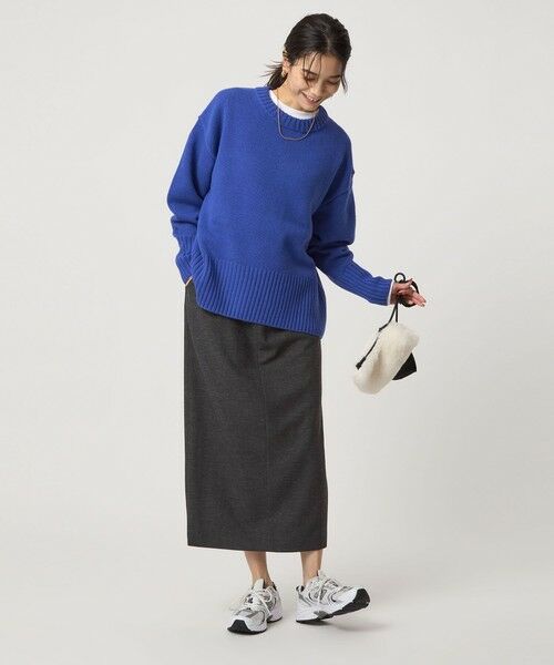 green label relaxing / グリーンレーベル リラクシング ロング・マキシ丈スカート | ［size SHORTあり］ライト サキソニー タイト スカート ウォッシャブル | 詳細2